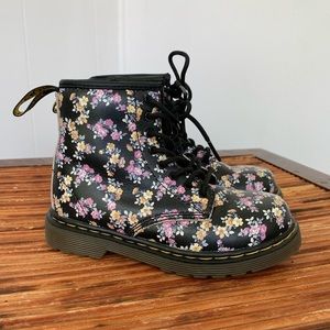 Kids/Toddler Dr Marten Floral Zip/Lace Up Boots 9